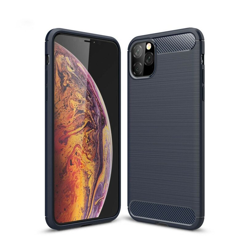 Hülle Für iPhone 11 Pro Max Gebürstete Kohlefaser