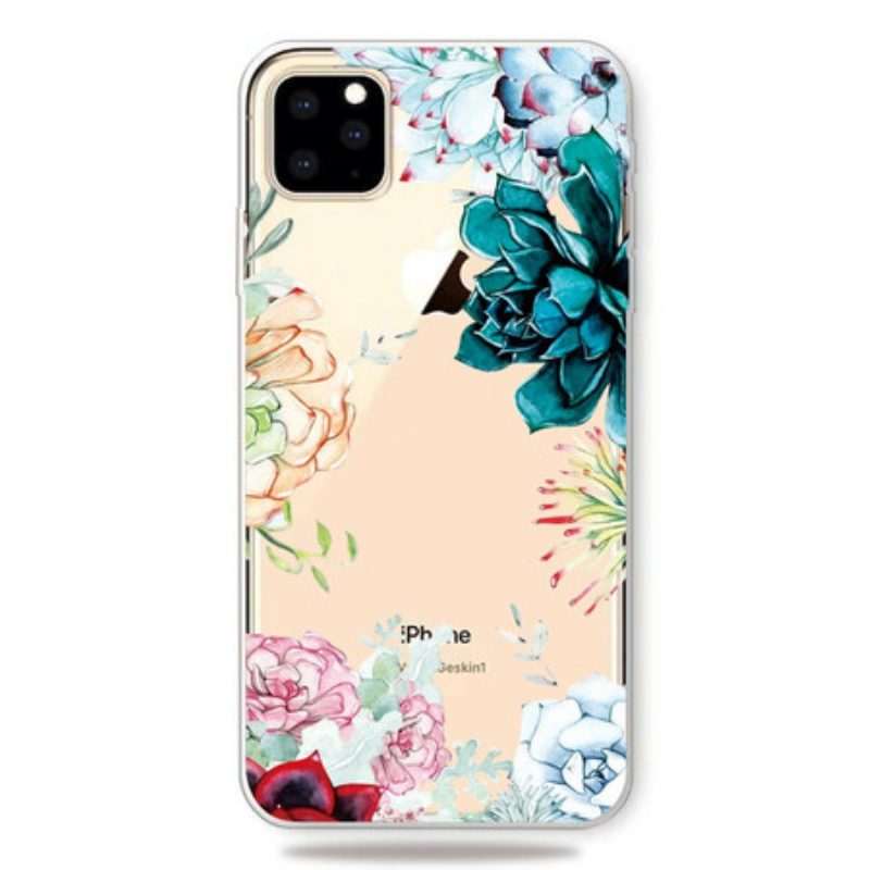 Hülle Für iPhone 11 Pro Max Nahtlose Aquarellblumen