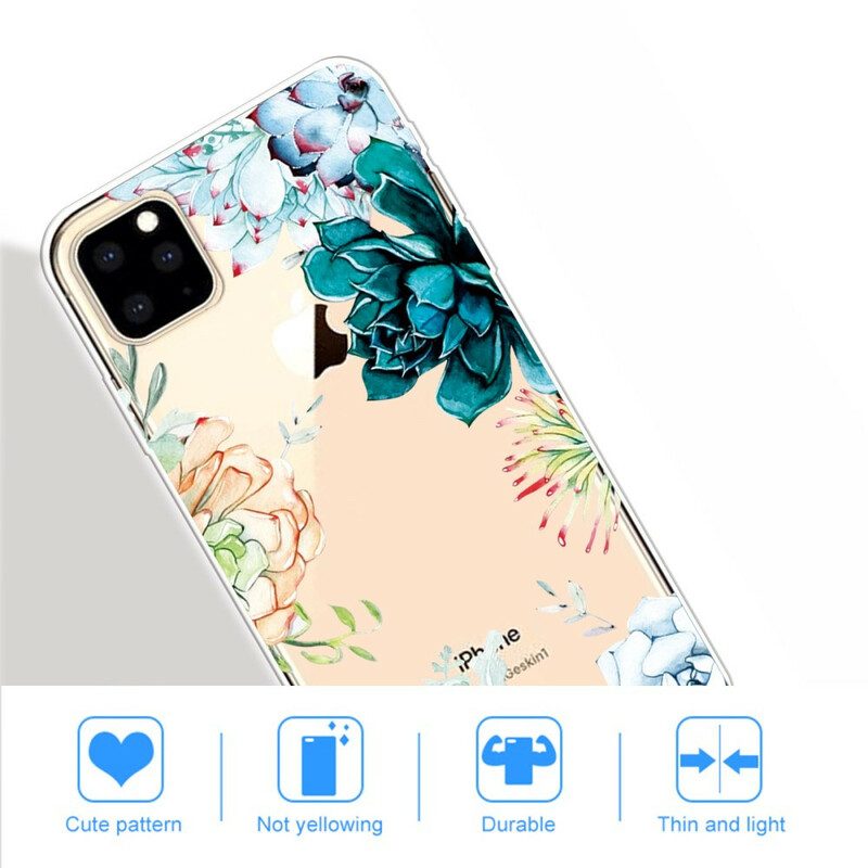 Hülle Für iPhone 11 Pro Max Nahtlose Aquarellblumen