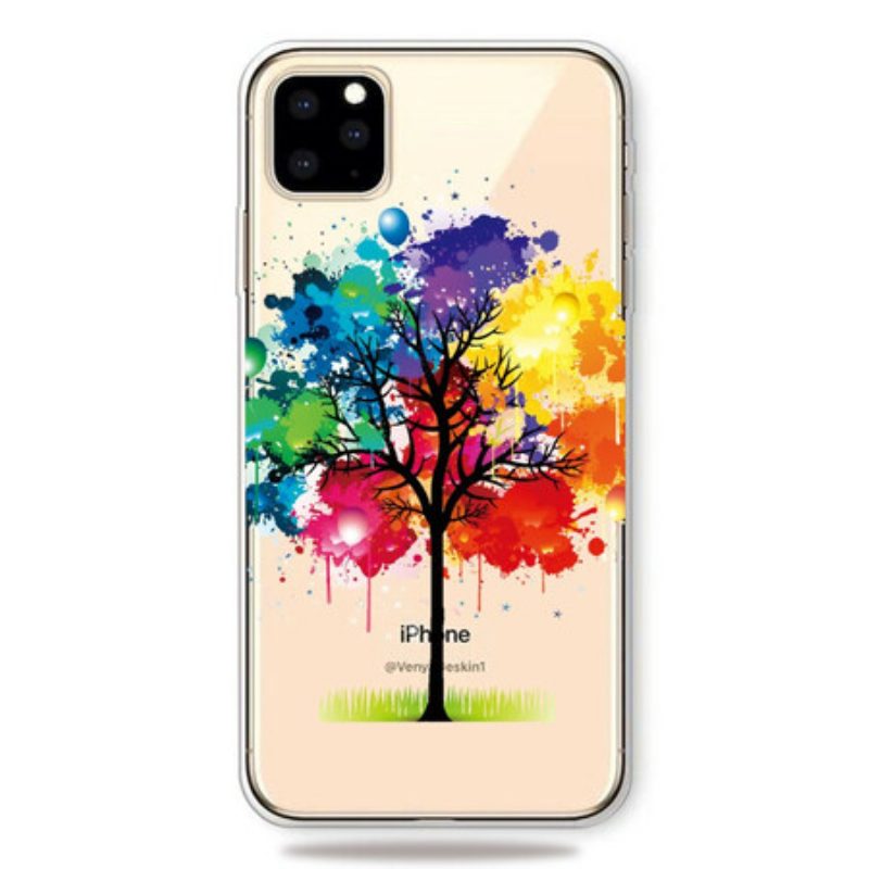 Hülle Für iPhone 11 Pro Max Nahtloser Aquarellbaum