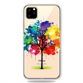 Hülle Für iPhone 11 Pro Max Nahtloser Aquarellbaum