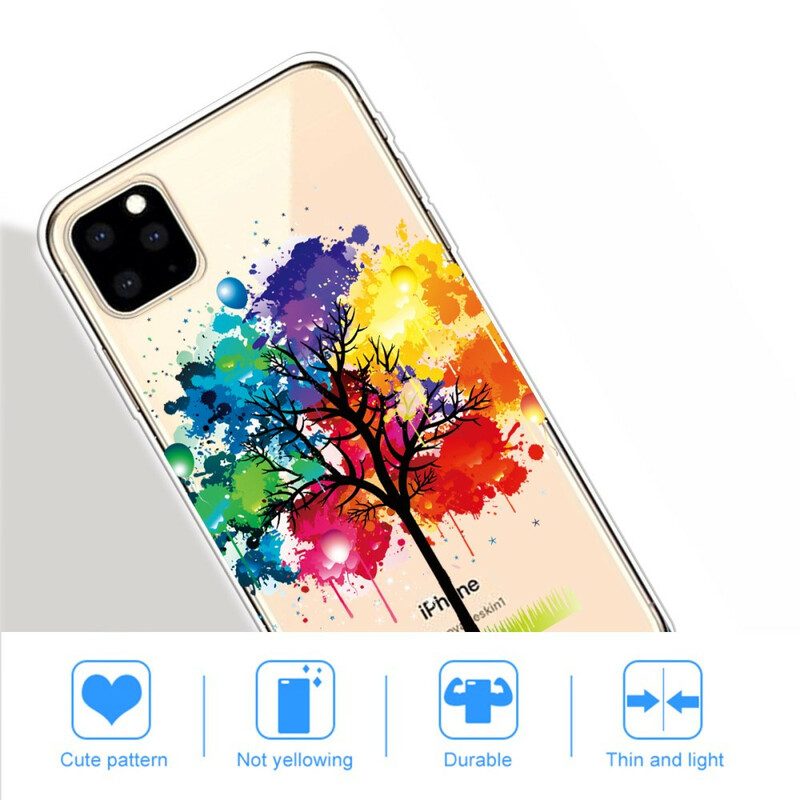 Hülle Für iPhone 11 Pro Max Nahtloser Aquarellbaum