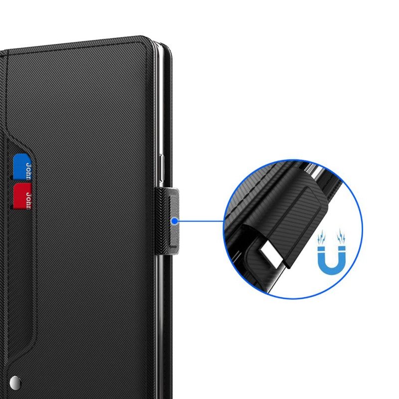 Flip Case Für Xiaomi Redmi Note 12 5G Abnehmbarer Spiegel Und Kartenhalter