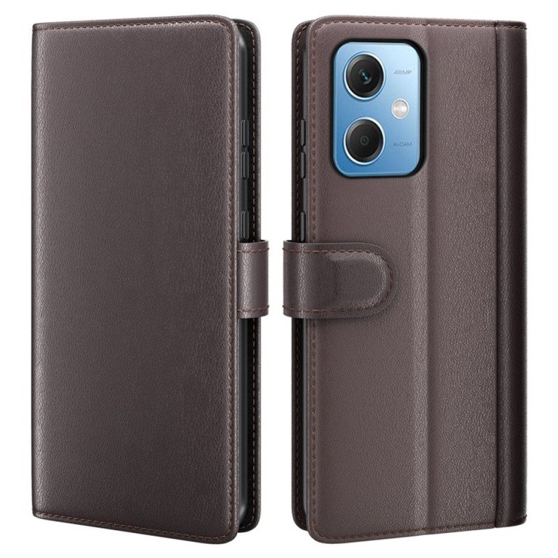 Flip Case Für Xiaomi Redmi Note 12 5G Echtes Leder