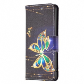 Flip Case Für Xiaomi Redmi Note 12 5G Goldene Schmetterlinge