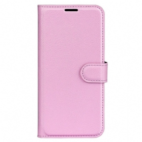 Flip Case Für Xiaomi Redmi Note 12 5G Klassischer Litschi-ledereffekt