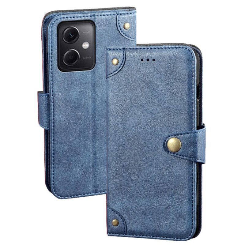 Flip Case Für Xiaomi Redmi Note 12 5G Magnetischer Knopf