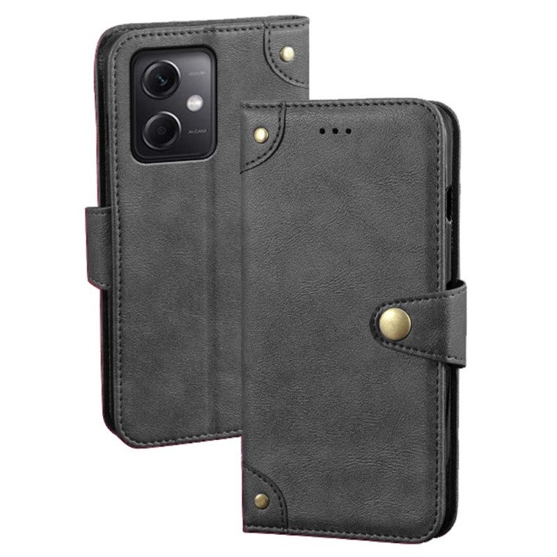 Flip Case Für Xiaomi Redmi Note 12 5G Magnetischer Knopf