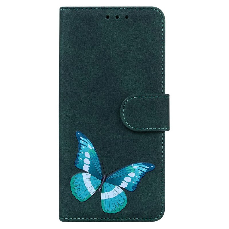 Flip Case Für Xiaomi Redmi Note 12 5G Schmetterlingsdesign