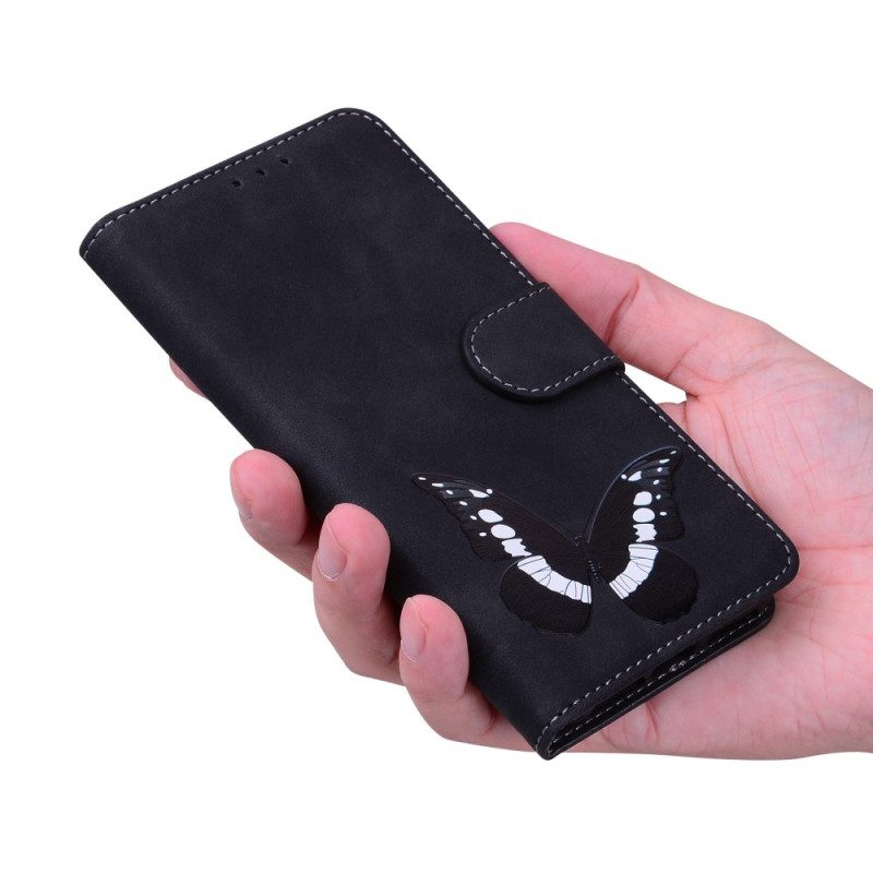 Flip Case Für Xiaomi Redmi Note 12 5G Schmetterlingsdesign