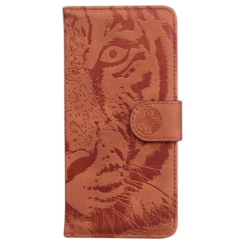 Flip Case Für Xiaomi Redmi Note 12 5G Tiger-fußabdruck