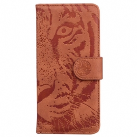 Flip Case Für Xiaomi Redmi Note 12 5G Tiger-fußabdruck