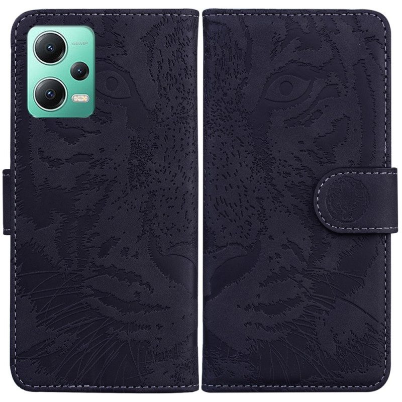 Flip Case Für Xiaomi Redmi Note 12 5G Tiger-fußabdruck