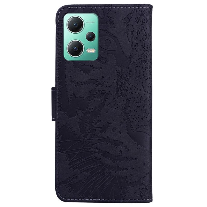 Flip Case Für Xiaomi Redmi Note 12 5G Tiger-fußabdruck