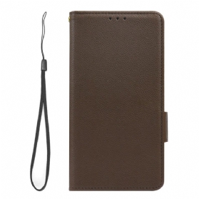 Flip Case Für Xiaomi Redmi Note 12 5G Ultrafeiner Litschi-stil