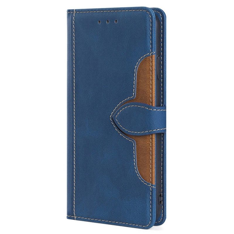 Flip Case Für Xiaomi Redmi Note 12 5G Zweifarbiges Blumenmuster