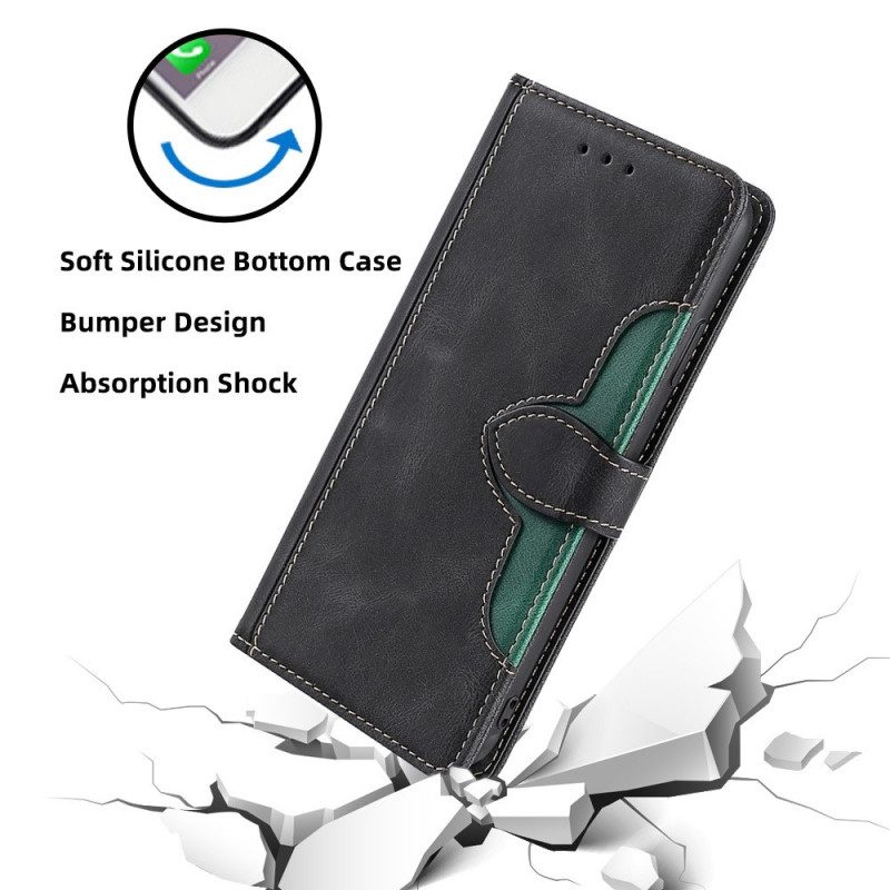 Flip Case Für Xiaomi Redmi Note 12 5G Zweifarbiges Blumenmuster