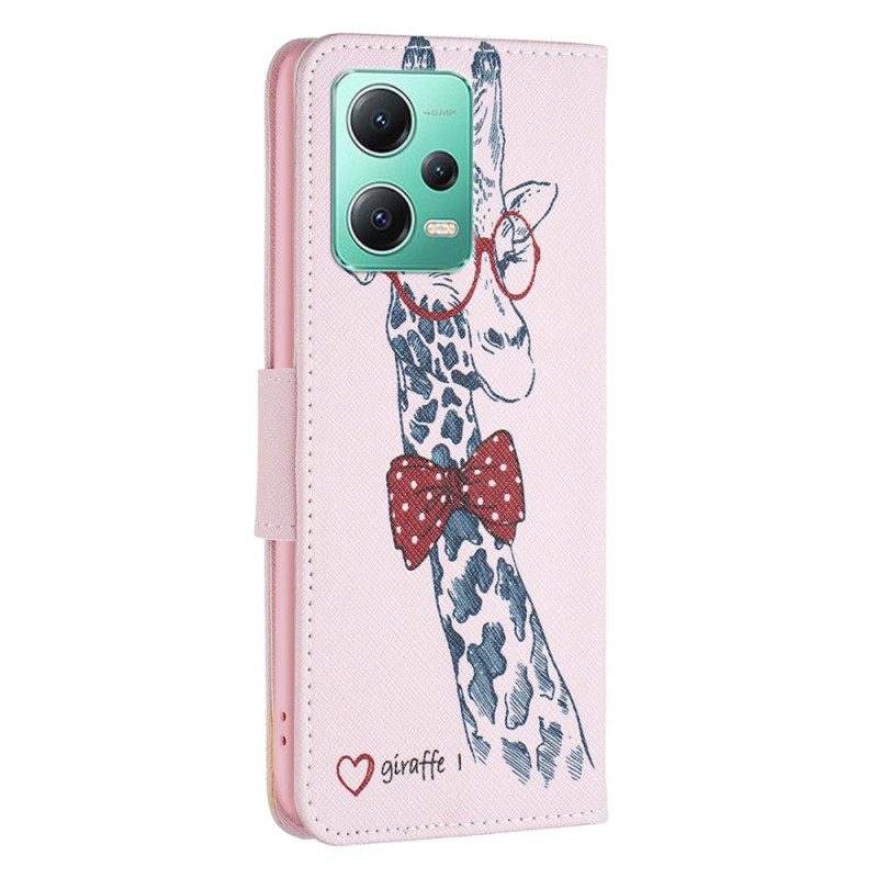 Lederhüllen Für Xiaomi Redmi Note 12 5G Kluge Giraffe