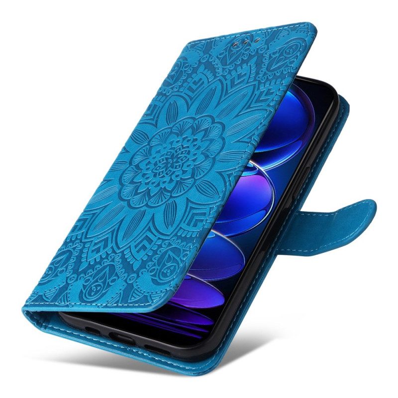 Lederhüllen Für Xiaomi Redmi Note 12 5G Mit Kordel Mandala-dekoration Mit Riemen