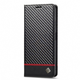 Schutzhülle Für Xiaomi Redmi Note 12 5G Flip Case Kohlefaser Lc.imeeke