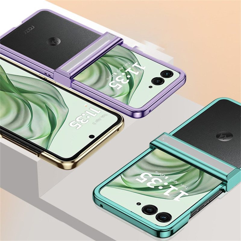 Hülle Motorola Razr 50 Ultra Handyhülle Transparenter Rand Mit Metalleffekt