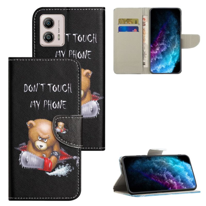 Flip Case Für Moto G73 5G Gefährlicher Bär