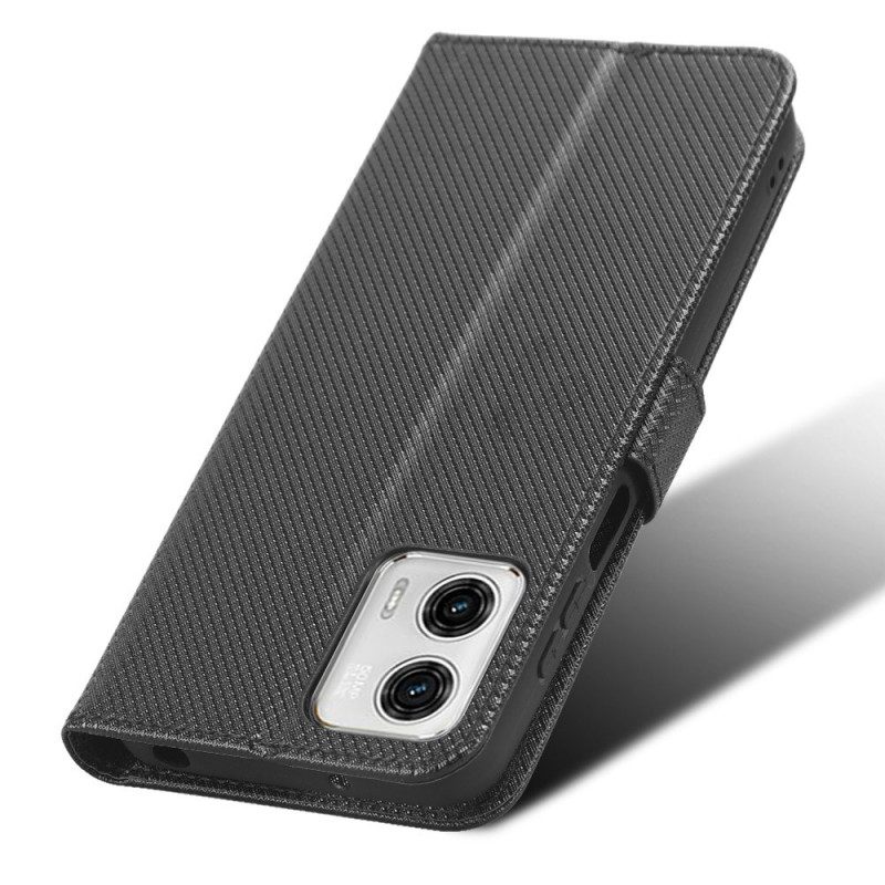 Flip Case Für Moto G73 5G Mit Kordel Stylisches Riemchen-kunstleder