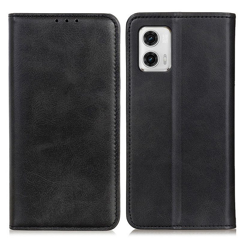 Schutzhülle Für Moto G73 5G Flip Case Elegantes Spaltleder