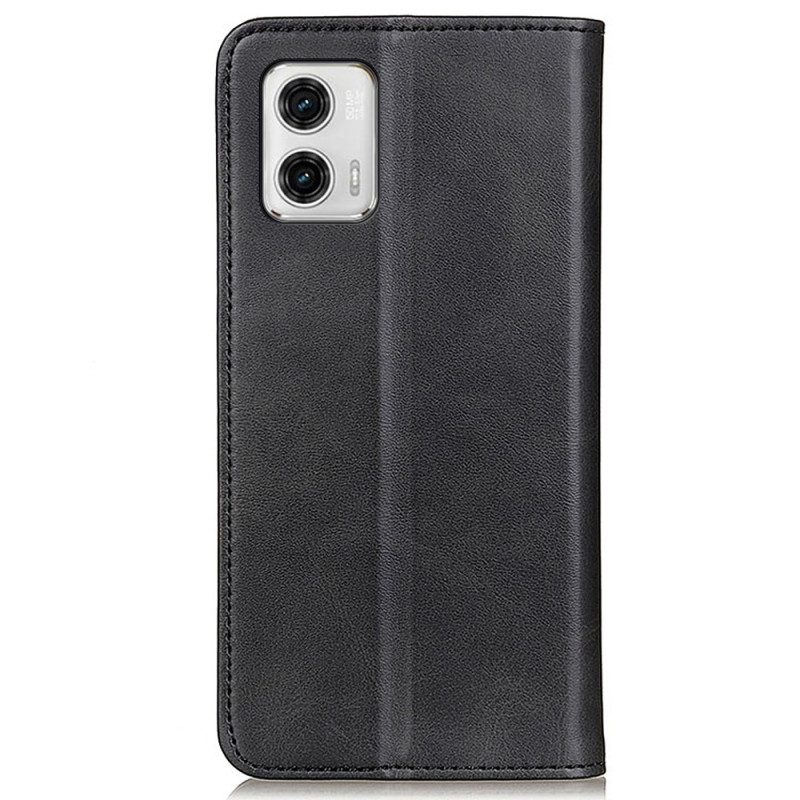 Schutzhülle Für Moto G73 5G Flip Case Elegantes Spaltleder