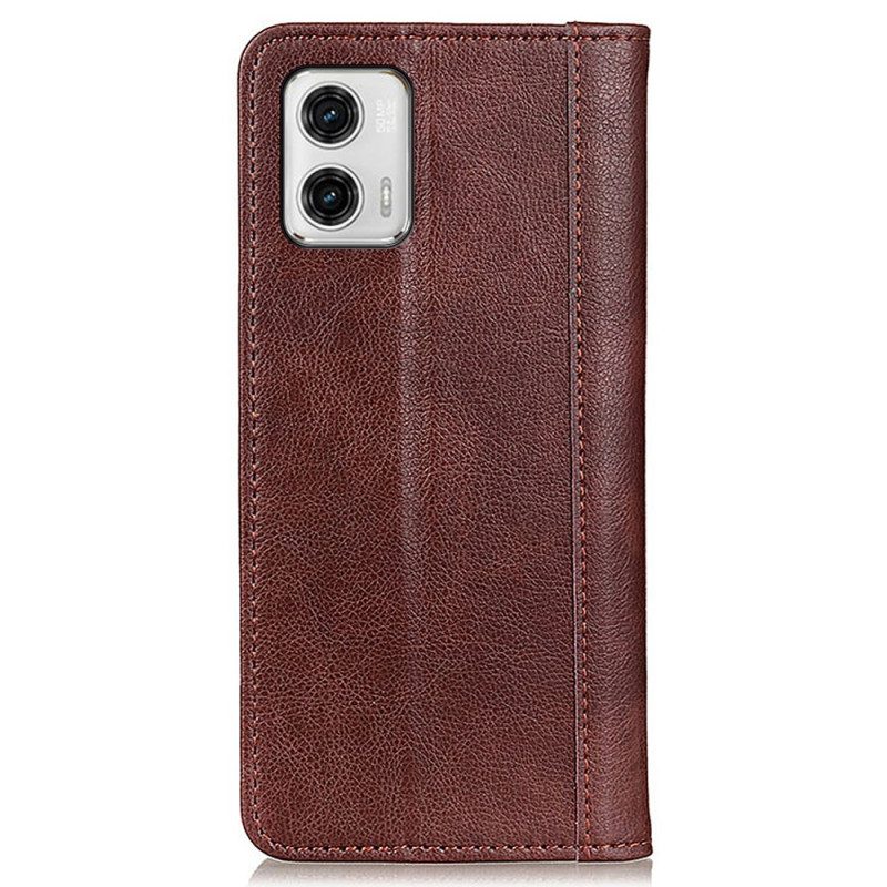 Schutzhülle Für Moto G73 5G Flip Case Stilvolles Spaltleder