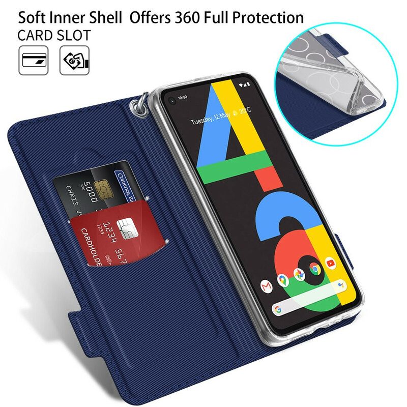 Flip Case Für Google Pixel 4A Zweifarbige Baiyu-serie