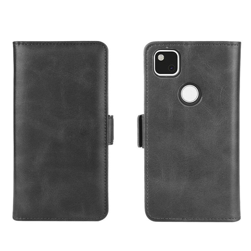 Lederhüllen Für Google Pixel 4A Flip Case Doppelte Klappe