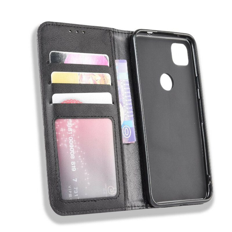 Schutzhülle Für Google Pixel 4A Flip Case Stilisierter Vintage-ledereffekt