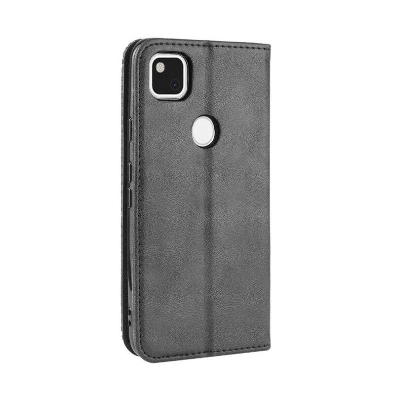 Schutzhülle Für Google Pixel 4A Flip Case Stilisierter Vintage-ledereffekt