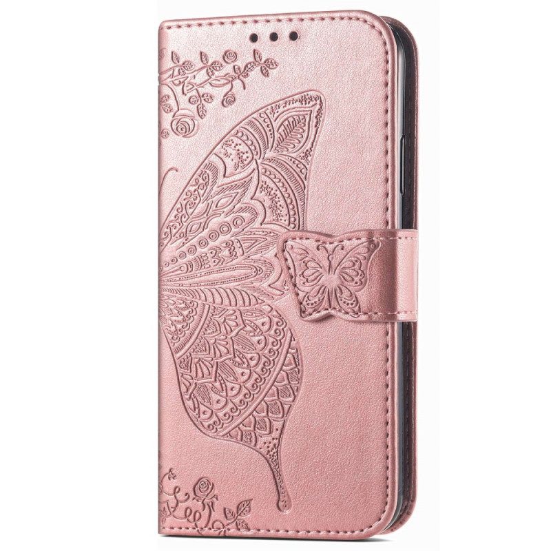 Flip Case Für Samsung Galaxy M13 Barocker Schmetterling