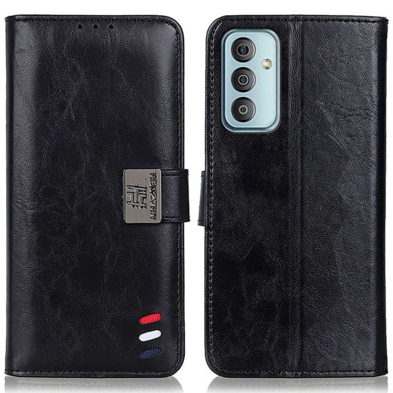 Flip Case Für Samsung Galaxy M13 Dreifarbiger Silberverschluss