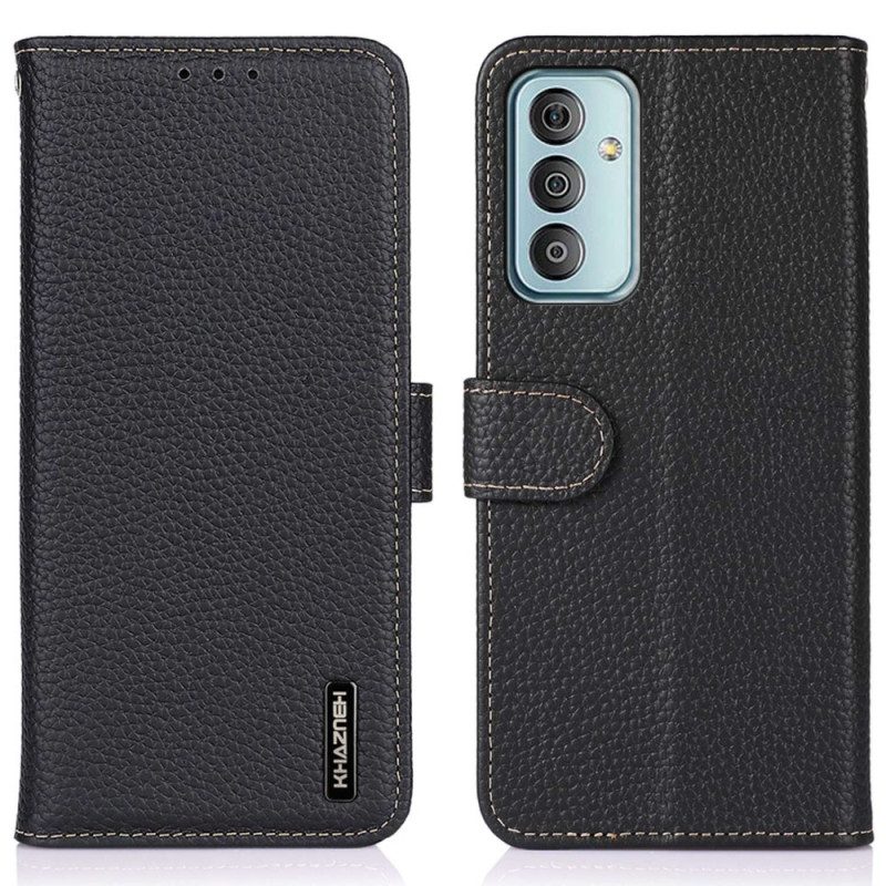 Flip Case Für Samsung Galaxy M13 Khazneh Litschi-leder