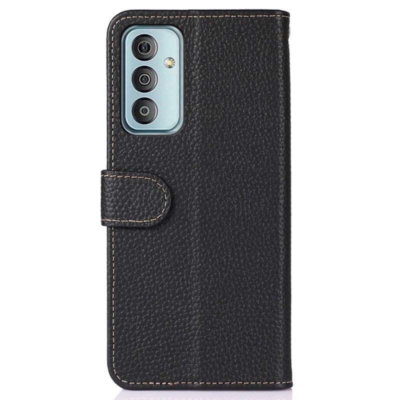 Flip Case Für Samsung Galaxy M13 Khazneh Litschi-leder