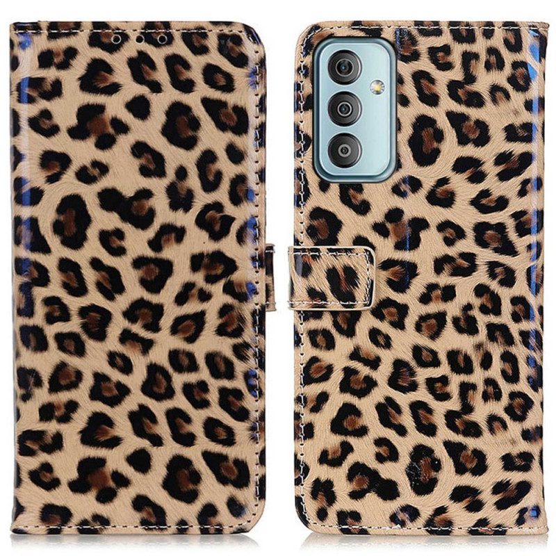 Flip Case Für Samsung Galaxy M13 Leopardenhaut-effekt