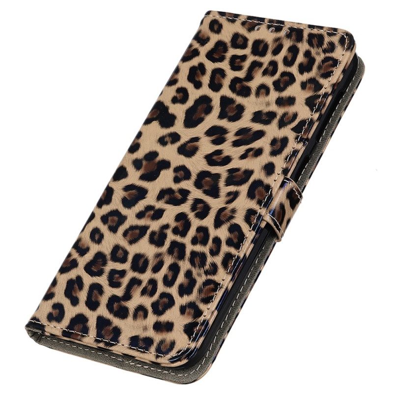 Flip Case Für Samsung Galaxy M13 Leopardenhaut-effekt