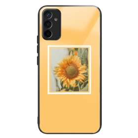 Handyhülle Für Samsung Galaxy M13 Variante „sonnenblumen“ Aus Gehärtetem Glas