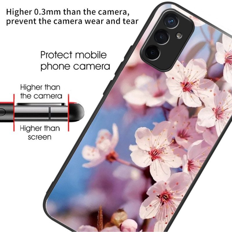 Hülle Für Samsung Galaxy M13 Blumen Aus Gehärtetem Glas