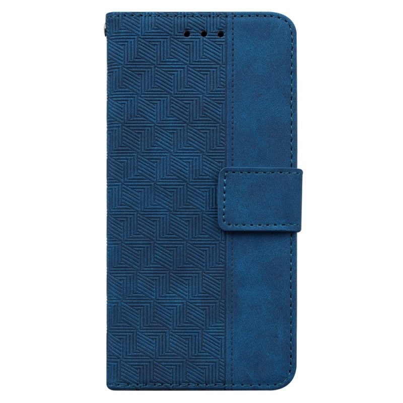 Flip Case Für Samsung Galaxy A54 5G Diskrete Muster Und Riemen