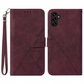 Flip Case Für Samsung Galaxy A54 5G Mit Kordel Riemendreiecke