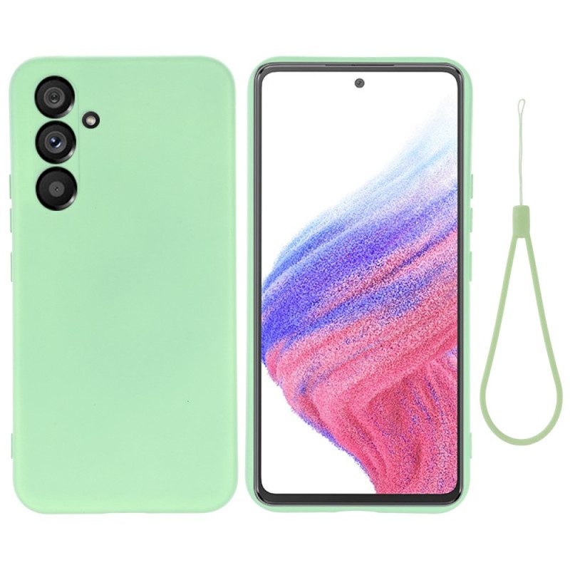 Handyhülle Für Samsung Galaxy A54 5G Flüssigsilikon Mit Lanyard