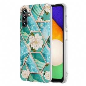 Hülle Für Samsung Galaxy A54 5G Marmoriertes Blumenmuster