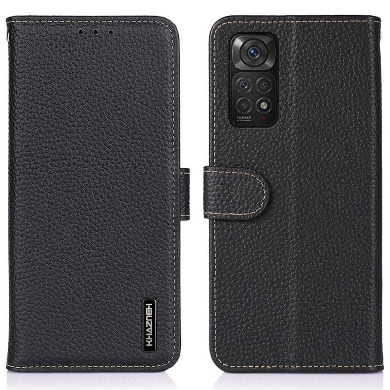 Flip Case Für Xiaomi Redmi Note 11 / 11S Khazneh Litschi-leder