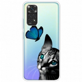 Handyhülle Für Xiaomi Redmi Note 11 / 11S Katze Und Schmetterling