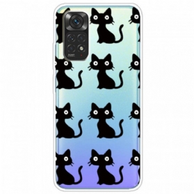 Handyhülle Für Xiaomi Redmi Note 11 / 11S Mehrere Schwarze Katzen