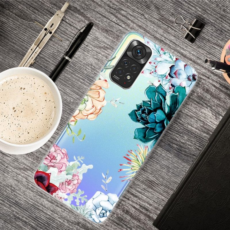 Hülle Für Xiaomi Redmi Note 11 / 11S Nahtlose Aquarellblumen